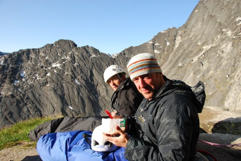 Breakfast on the ledge
