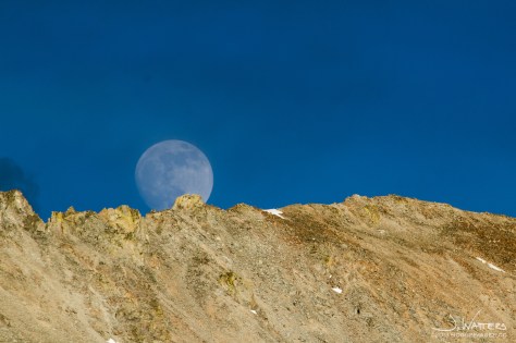 Supermoon rising east of Leadville, CO.